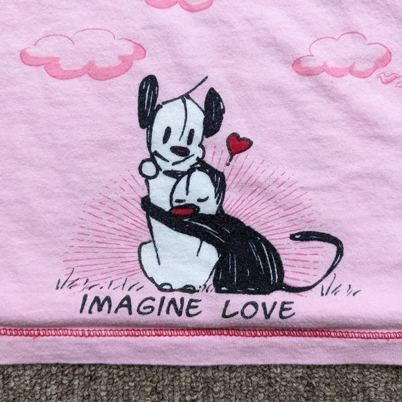 Mutts Organic Imagine Love Spaghetti Strap Top Women's Medium Pink Cotton - Picture 2 of 8